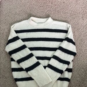 Black and White American Eagle Striped Sweater